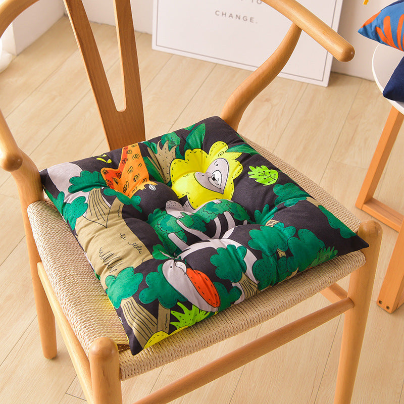 KTX-311571 Modern Square Cushion with Colorful Floral and Animal Patterns, 40x40cm