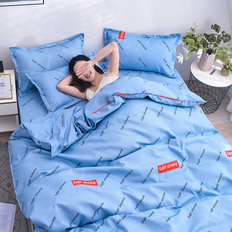 KTX-312979 Scandinavian Style Cotton Duvet Cover Set for Single Bed - Elegant European Patterns, 4-Piece Bedding Collection