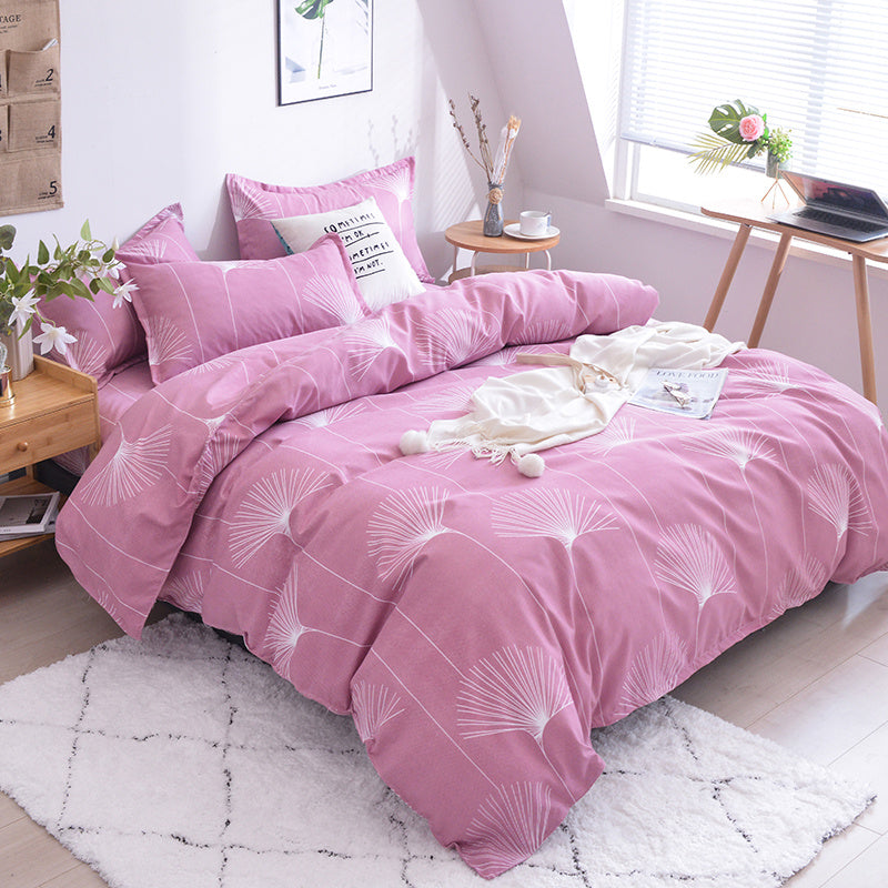 KTX-312979 Scandinavian Style Cotton Duvet Cover Set for Single Bed - Elegant European Patterns, 4-Piece Bedding Collection