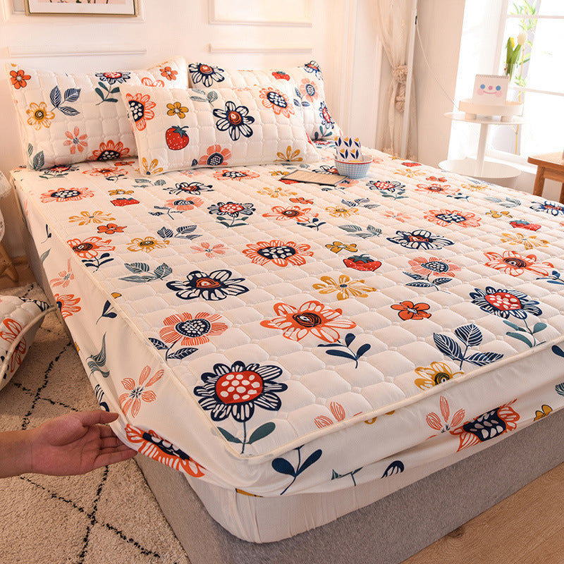 KTX-314131 Waterproof Quilted Bedspread Mattress Cover for 30cm Mattresses