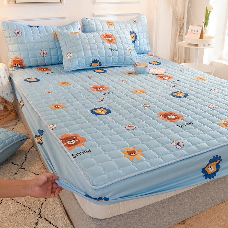 KTX-314131 Waterproof Quilted Bedspread Mattress Cover for 30cm Mattresses