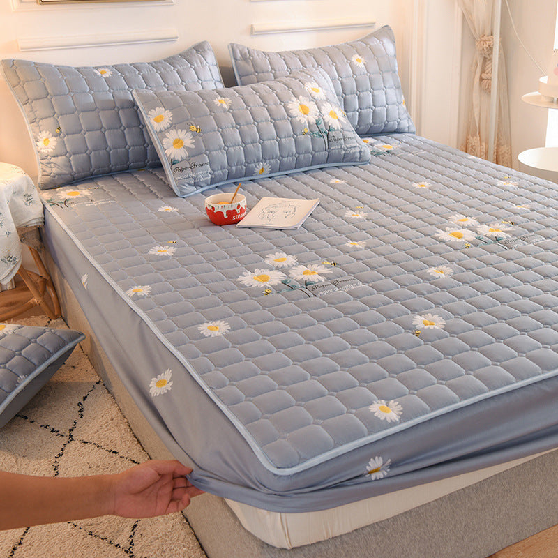 KTX-314131 Waterproof Quilted Bedspread Mattress Cover for 30cm Mattresses