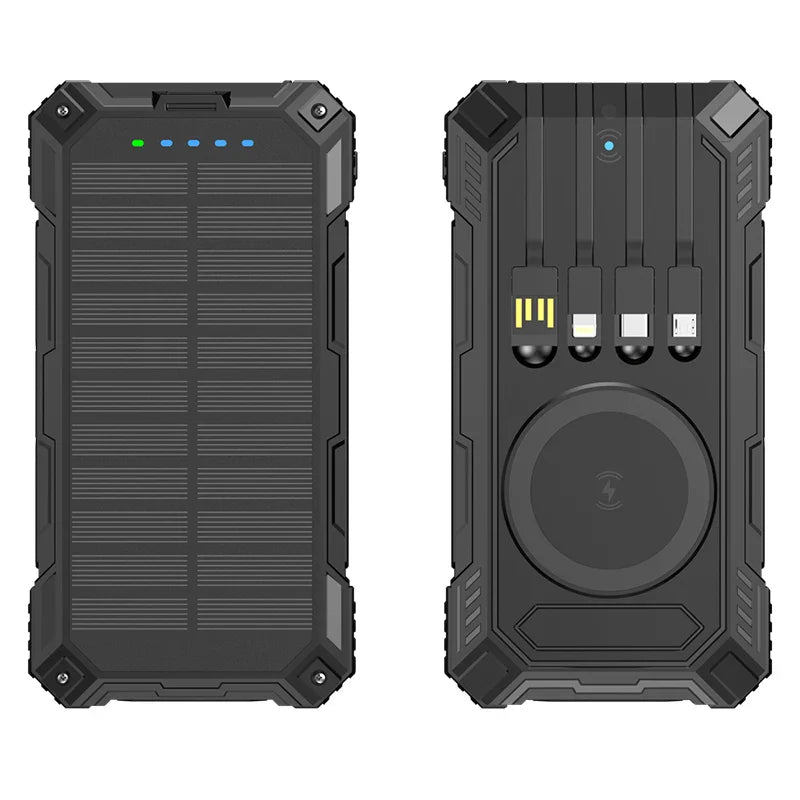 KTX-314323 Outdoor Waterproof Solar Power Bank 20000mAh with Fast Charging Portable Charger for Mobile Devices