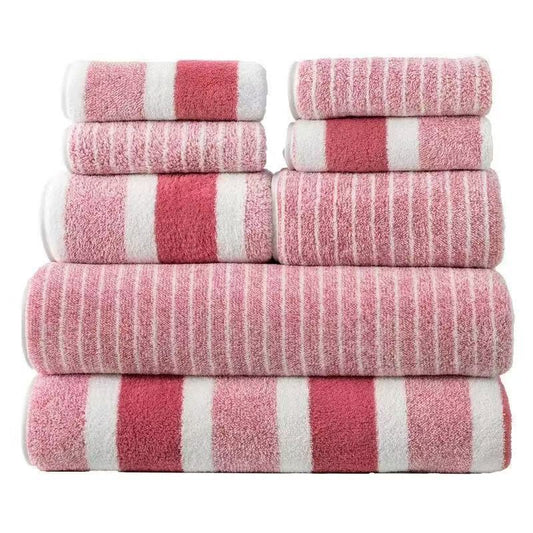 KTX-314387 Absorbent Coral Fleece Towel Set - 4 Square Towels, 2 Hand Towels, 2 Bath Towels in Multiple Colors