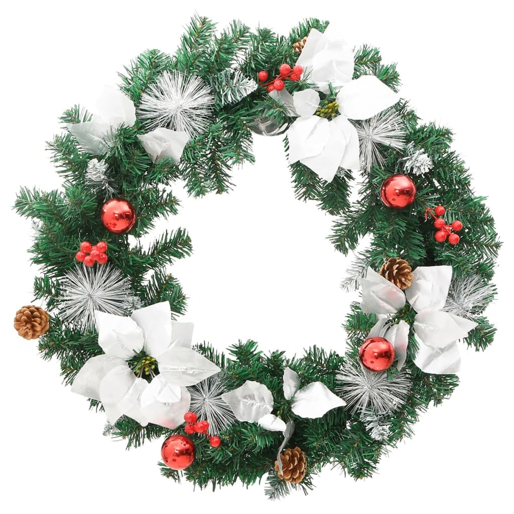 KTX-314771 LED Christmas Wreath 60 cm with Decorative Baubles and USB Power Source
