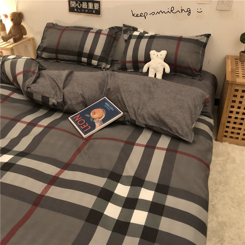 KTX-314963 Cartoon Brushed Washed Cotton 4-Piece Bed Sheet and Duvet Cover Set