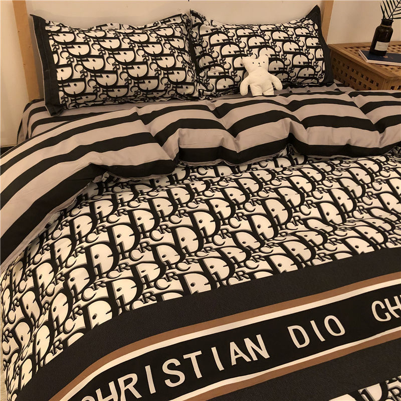 KTX-314963 Cartoon Brushed Washed Cotton 4-Piece Bed Sheet and Duvet Cover Set