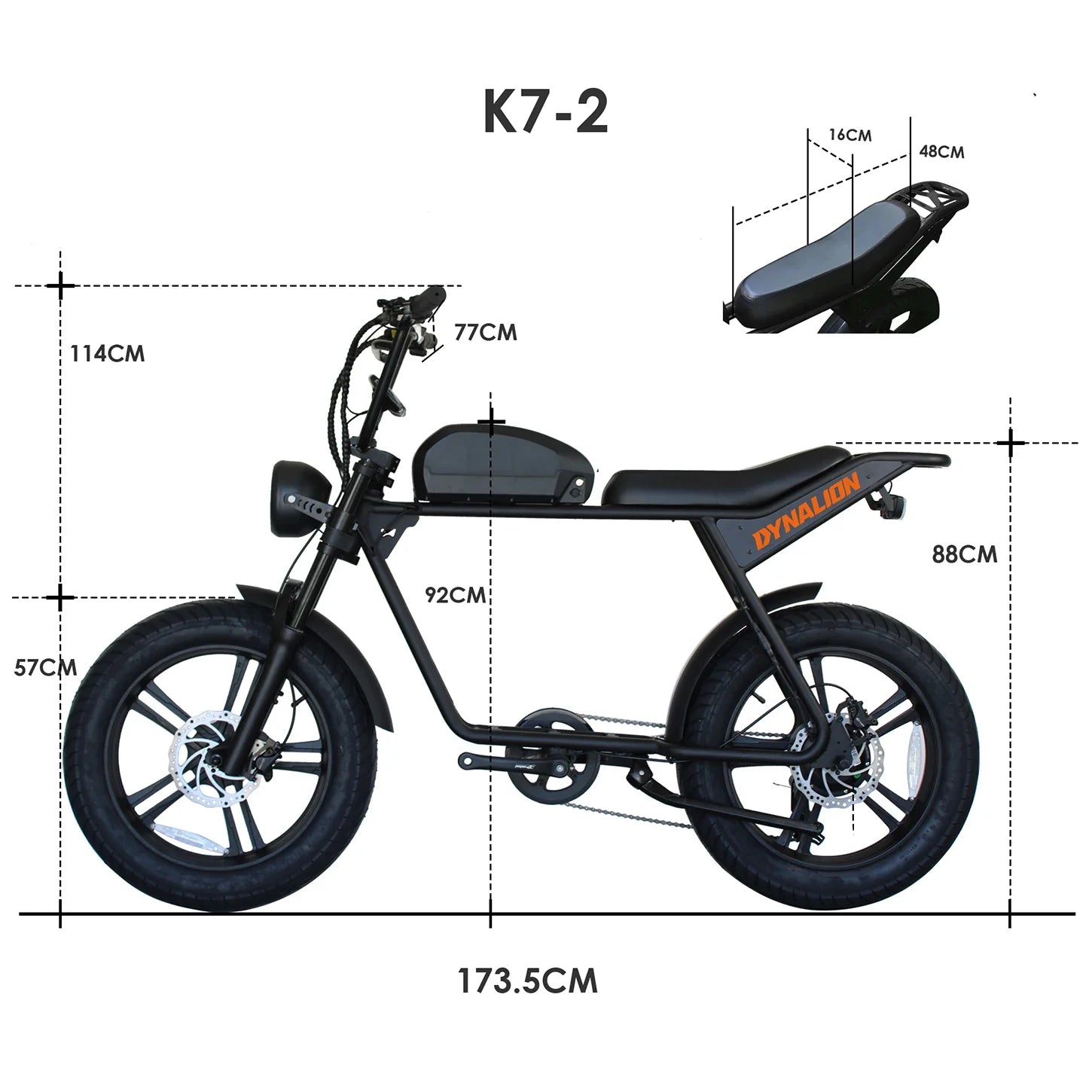 KTX-316051 1000W Electric Fat Tire Mountain Bike with 48V 16Ah Long Range Battery and 7-Speed Gear System