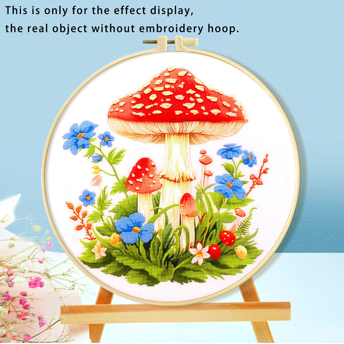 KTX-316115 Mushroom Embroidery DIY Kit with Various Cartoon Designs and Complete Accessories