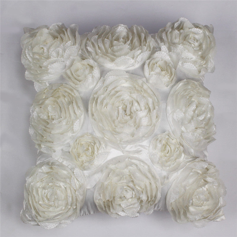 KTX-316115 Rose Embroidery Pillowcase in Pink, Ivory, Mint Green, and Rose - Soft Polyester Fabric