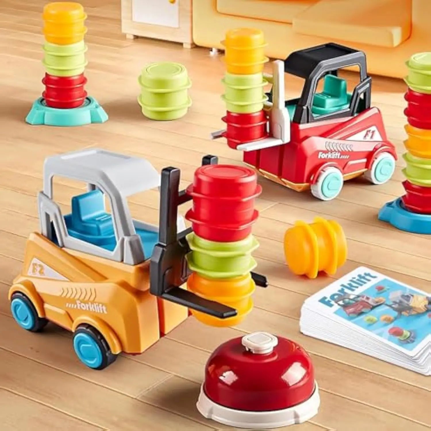 KTX-316947 Kids Montessori Engineer Forklift Balancing Stacking Game Toy