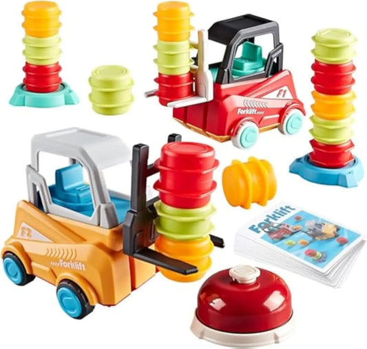 KTX-316947 Kids Montessori Engineer Forklift Balancing Stacking Game Toy