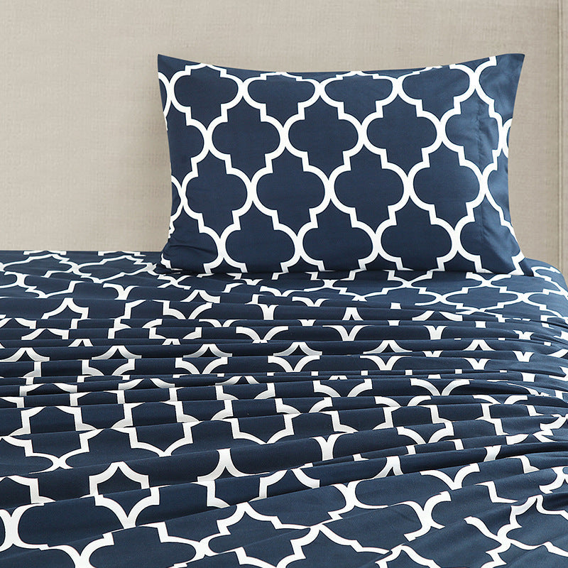 KTX-317267 Classic Geometric Four-Piece Bedding Set in Various Sizes for Modern Simplicity