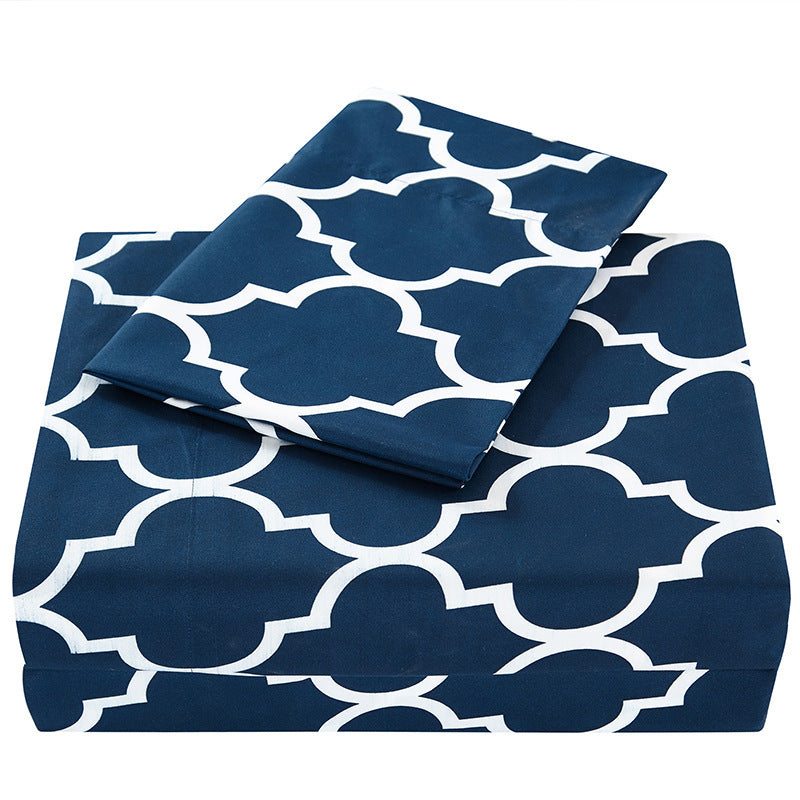 KTX-317267 Classic Geometric Four-Piece Bedding Set in Various Sizes for Modern Simplicity