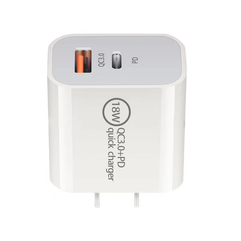 KTX-317331 18W PD Fast Charging Travel Charger with QC3.0 - Input 100V, Output 5/9/12V, 3600mA, White