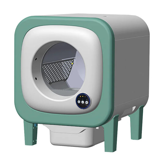 KTX-317715 Smart Automatic Cat Toilet 65L Capacity with APP Control and Self-Cleaning Feature, Durable Stainless Steel & Plastic Design