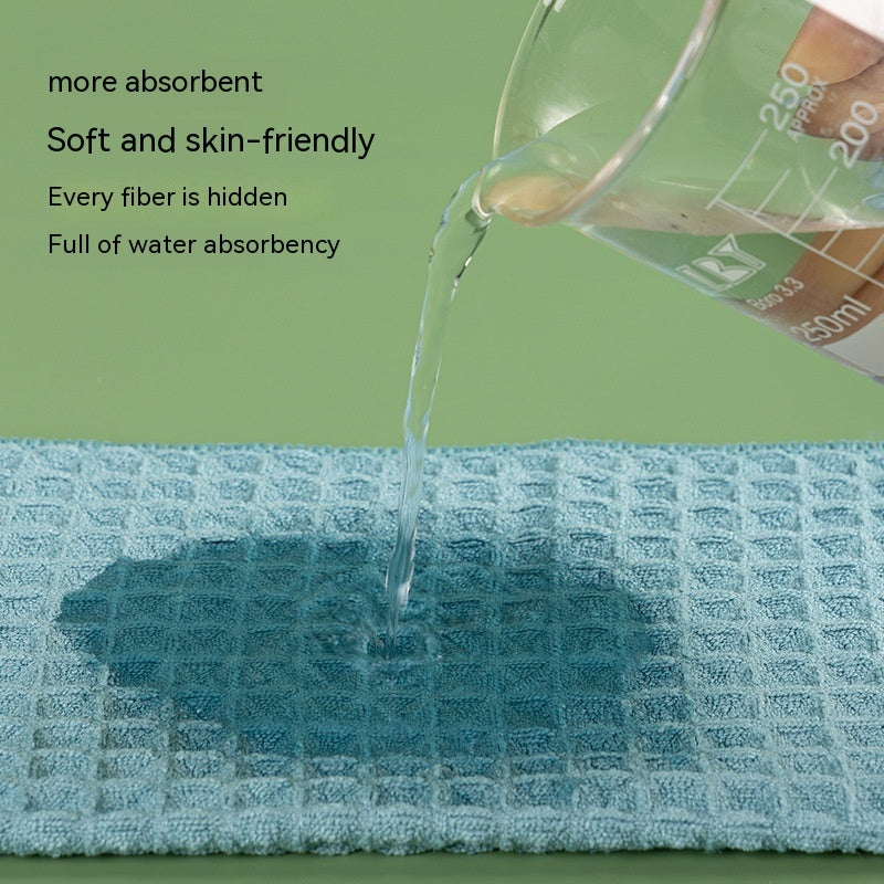 KTX-317843 Ultra-Fine Waffle Microfiber Towel - Soft, Non-Lint Skin-Friendly Fabric in Multiple Colors