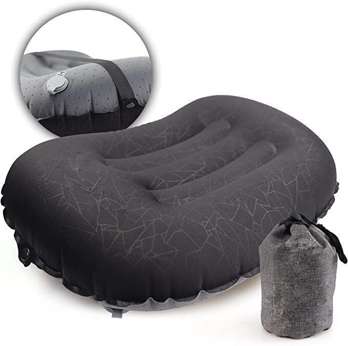 KTX-318099 Portable Inflatable Travel Pillow with Storage Bag - Ideal for Camping and Outdoor Activities