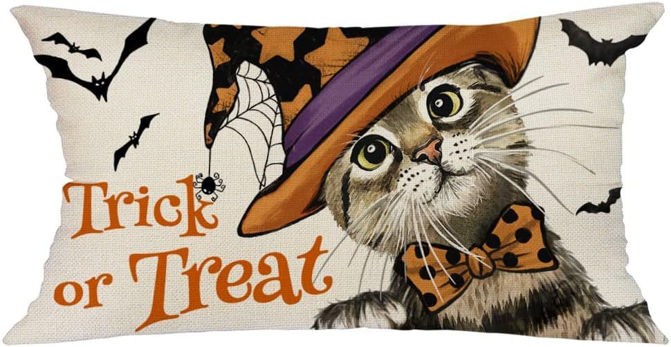 KTX-318227 Halloween Cartoon Pattern Printed Pillowcase for Home Decoration, 30x50cm, Single & Double-Sided Options