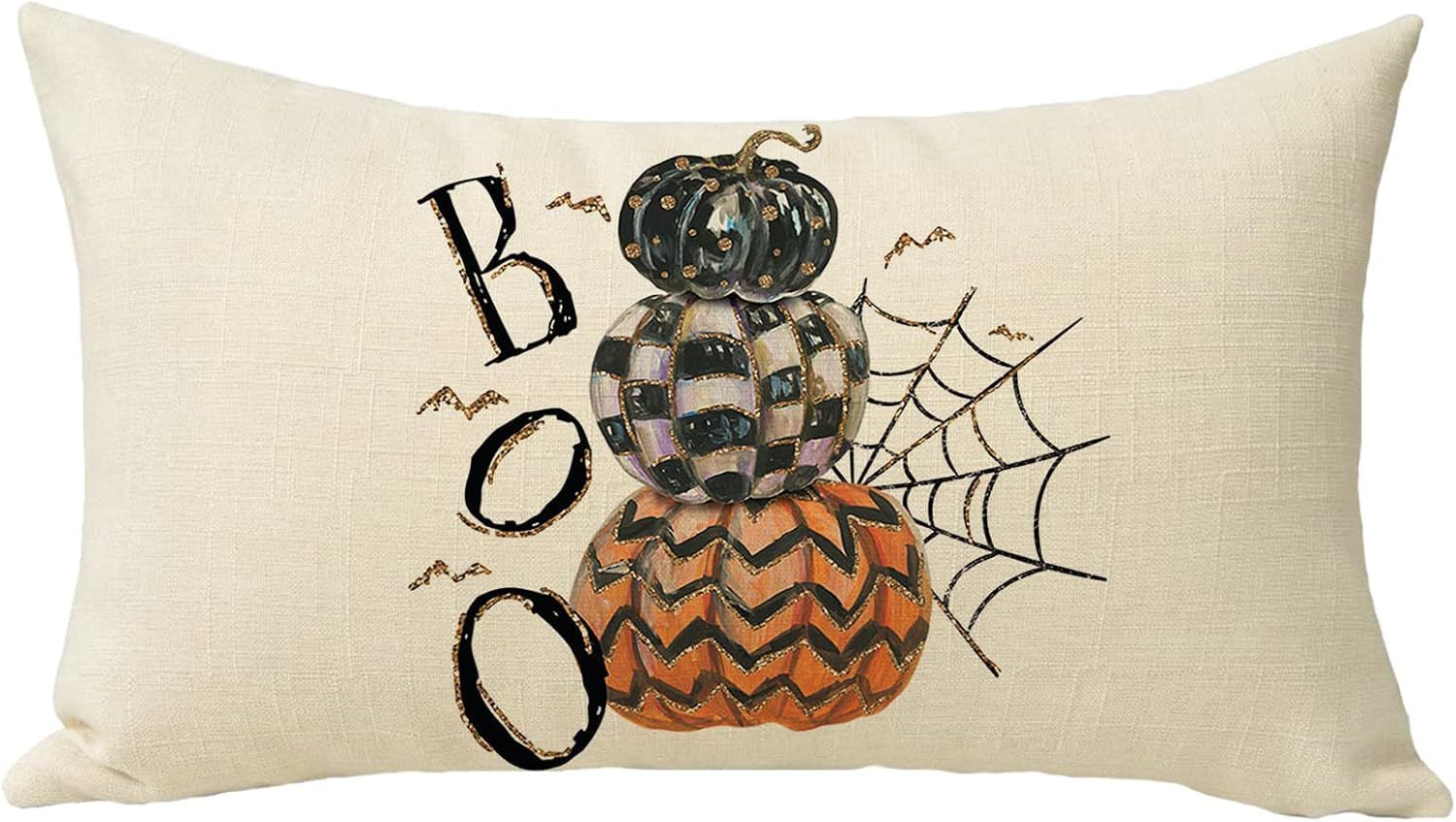 KTX-318227 Halloween Cartoon Pattern Printed Pillowcase for Home Decoration, 30x50cm, Single & Double-Sided Options