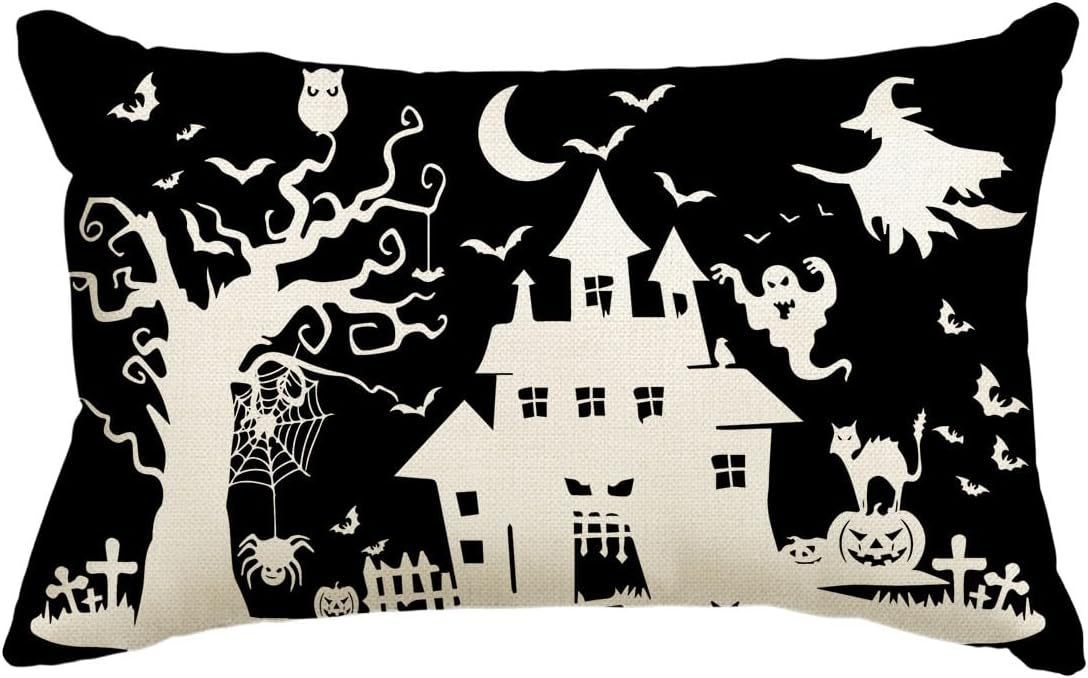 KTX-318227 Halloween Cartoon Pattern Printed Pillowcase for Home Decoration, 30x50cm, Single & Double-Sided Options