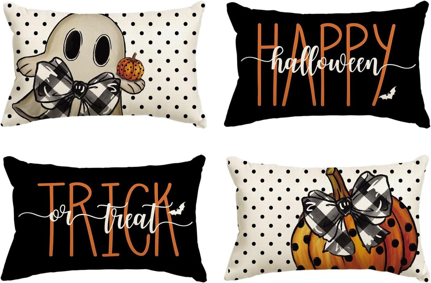 KTX-318227 Halloween Cartoon Pattern Printed Pillowcase for Home Decoration, 30x50cm, Single & Double-Sided Options