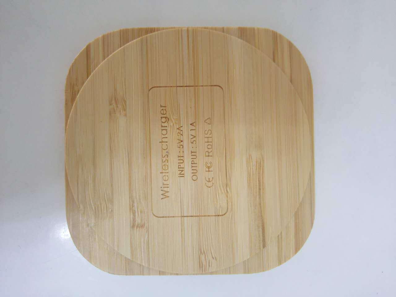 KTX-318483 Bamboo Square 5W Wireless Charger with Over-Temperature and Overcurrent Protection