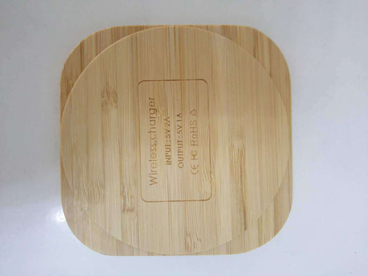 KTX-318483 Bamboo Square 5W Wireless Charger with Over-Temperature and Overcurrent Protection