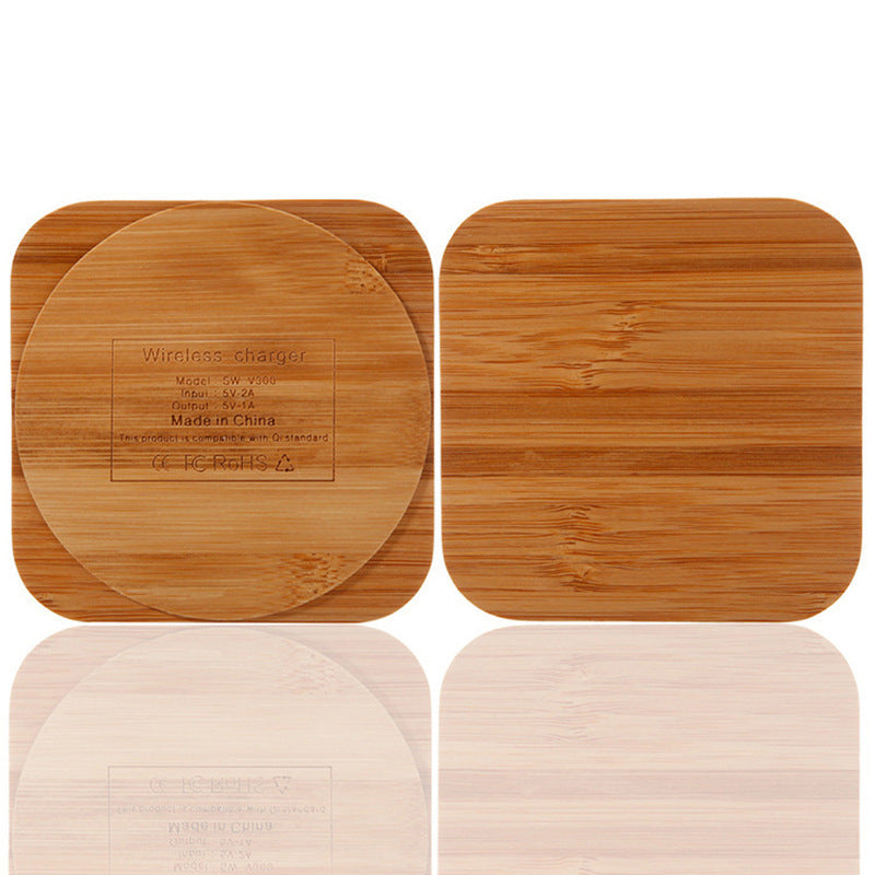 KTX-318483 Bamboo Square 5W Wireless Charger with Over-Temperature and Overcurrent Protection