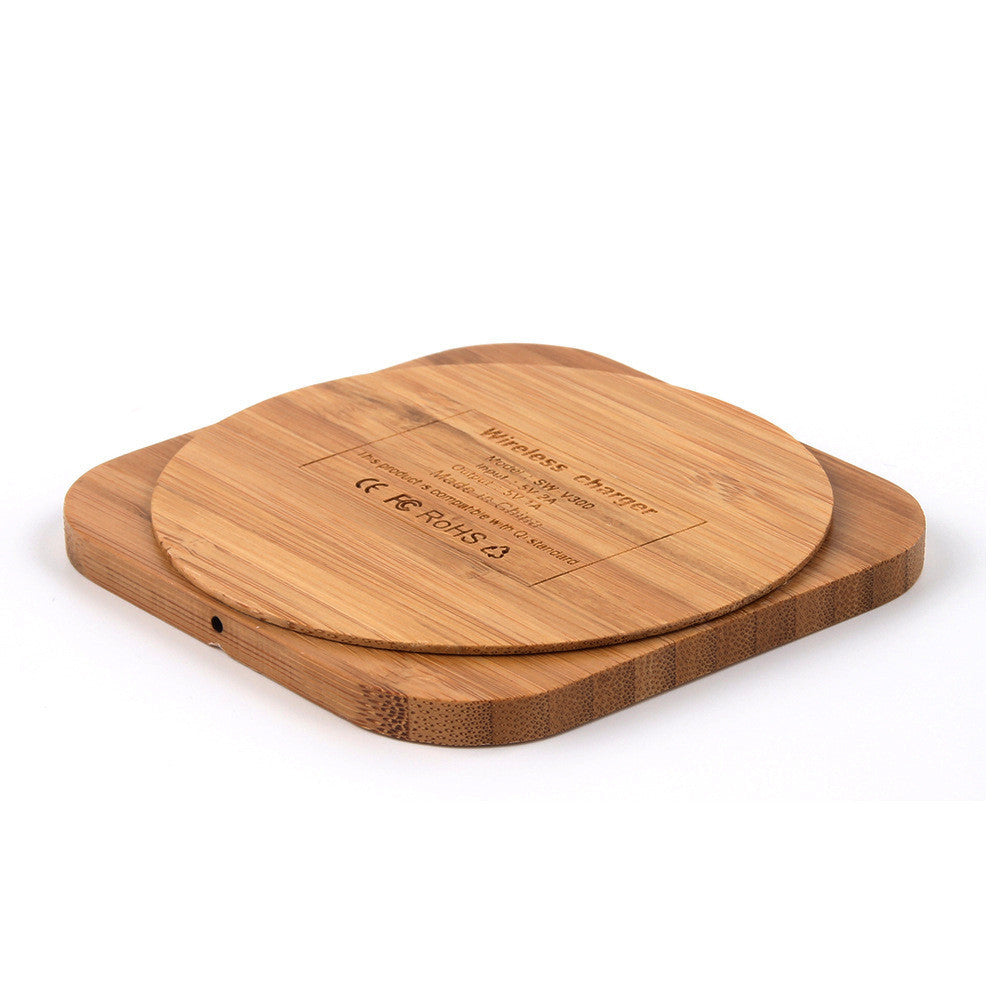 KTX-318483 Bamboo Square 5W Wireless Charger with Over-Temperature and Overcurrent Protection