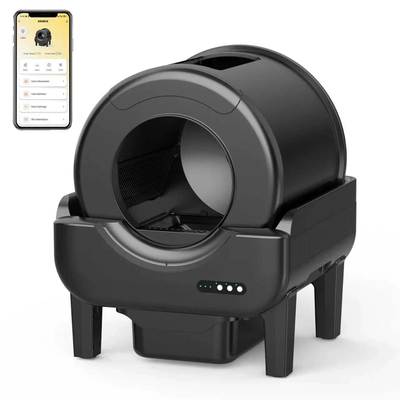 KTX-318867 WIFI Automatic Smart Cat Litter Box with 65L Enclosed Fresh Air Tray