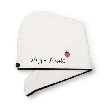 KTX-318995 Soft Coral Fleece Embroidered Hair Dryer Cap for Effortless Drying and Comfortable Use