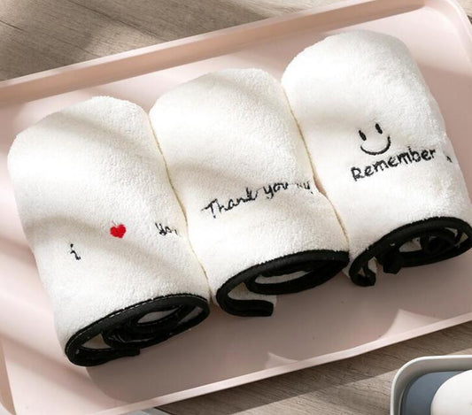 KTX-318995 Soft Coral Fleece Embroidered Hair Dryer Cap for Effortless Drying and Comfortable Use