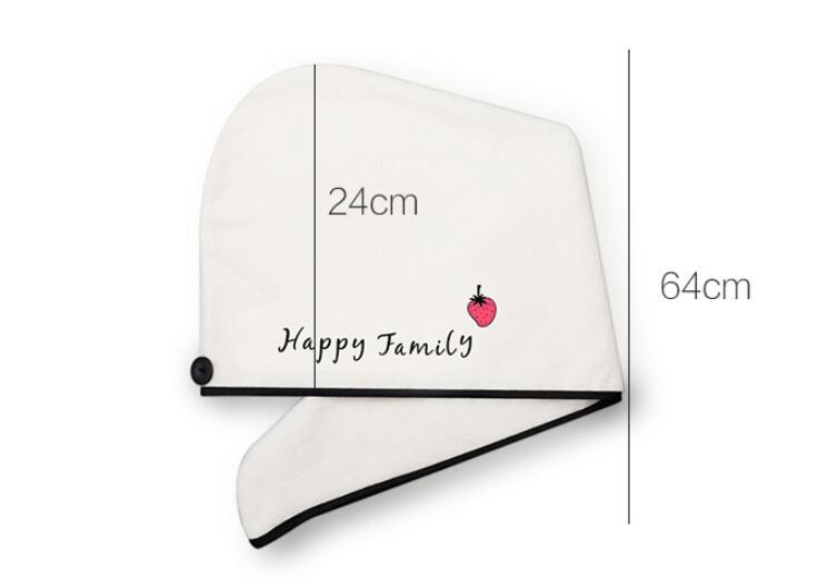 KTX-318995 Soft Coral Fleece Embroidered Hair Dryer Cap for Effortless Drying and Comfortable Use