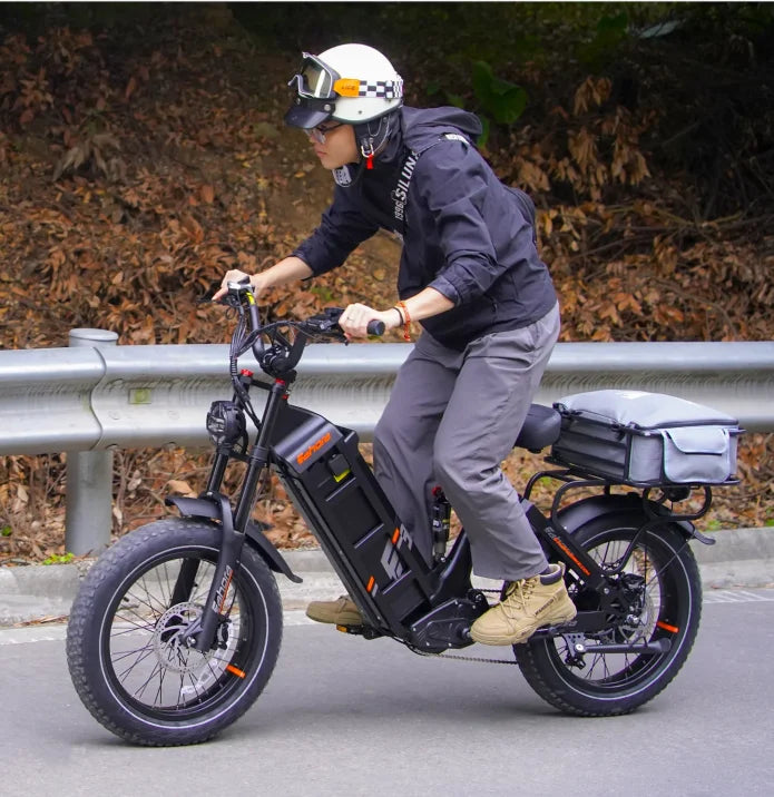 KTX-319123 Electric Fat Tire Bike 250W 52V 60Ah 20" Wheel Urban Commuter Long Range 120 Miles