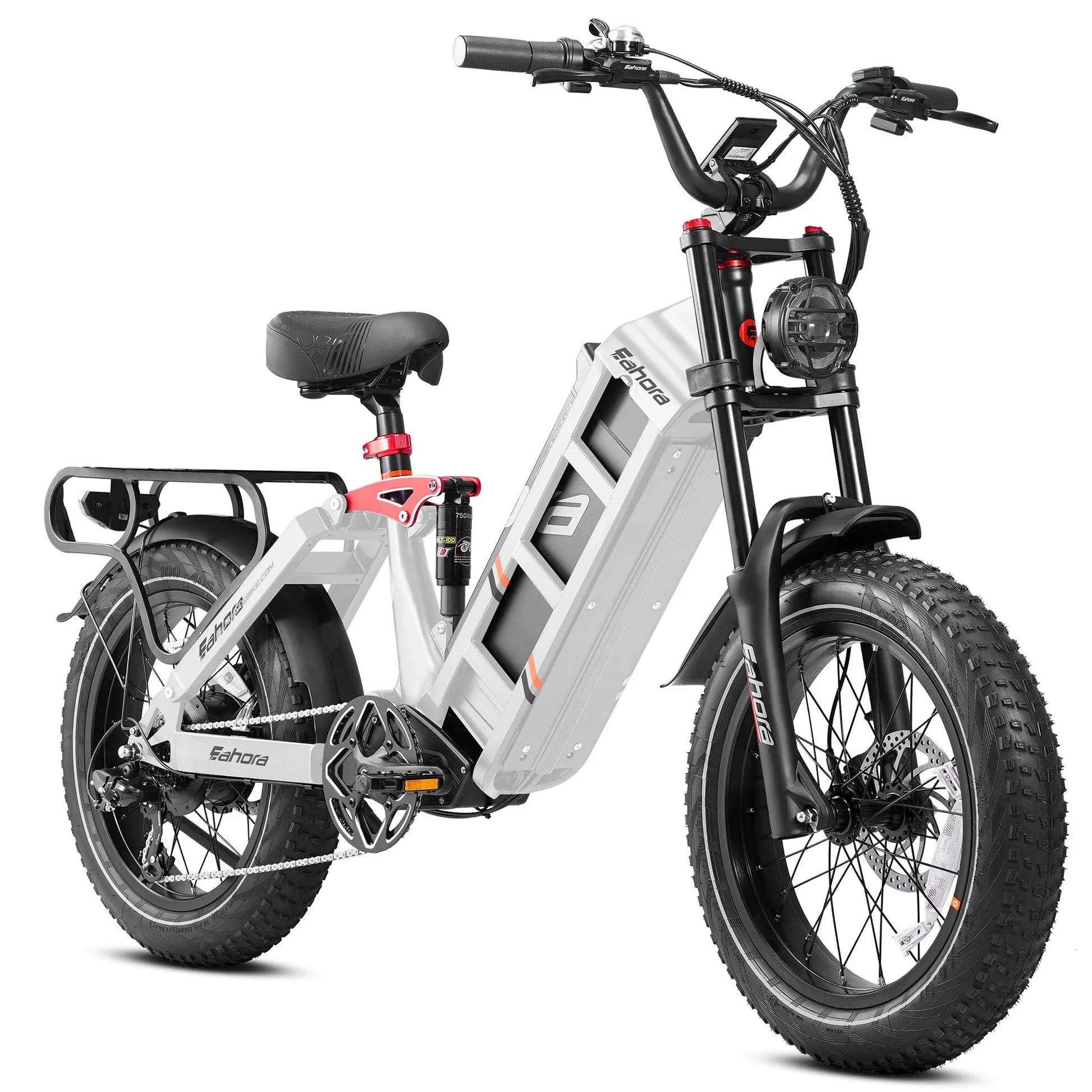 KTX-319123 Electric Fat Tire Bike 250W 52V 60Ah 20" Wheel Urban Commuter Long Range 120 Miles