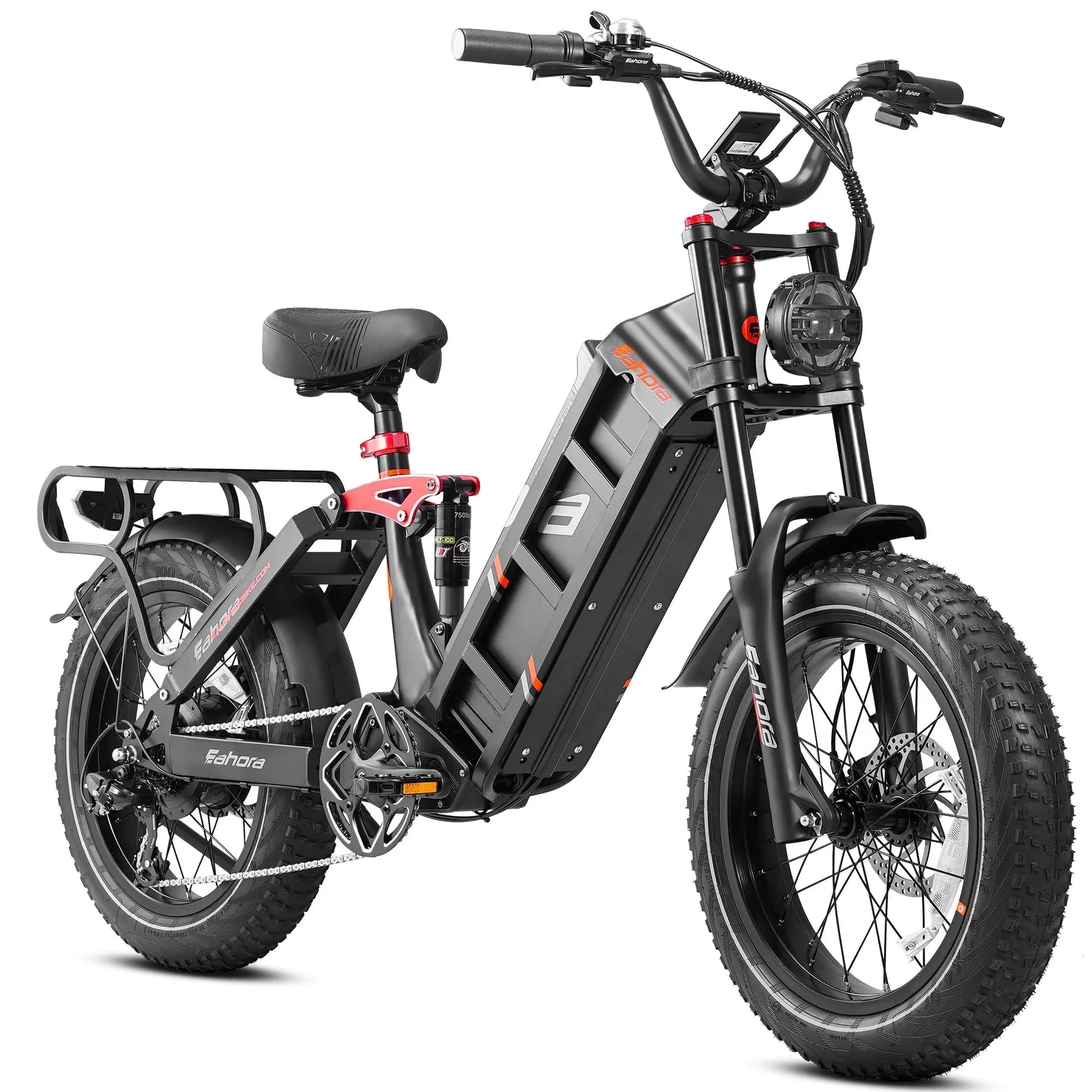 KTX-319123 Electric Fat Tire Bike 250W 52V 60Ah 20" Wheel Urban Commuter Long Range 120 Miles