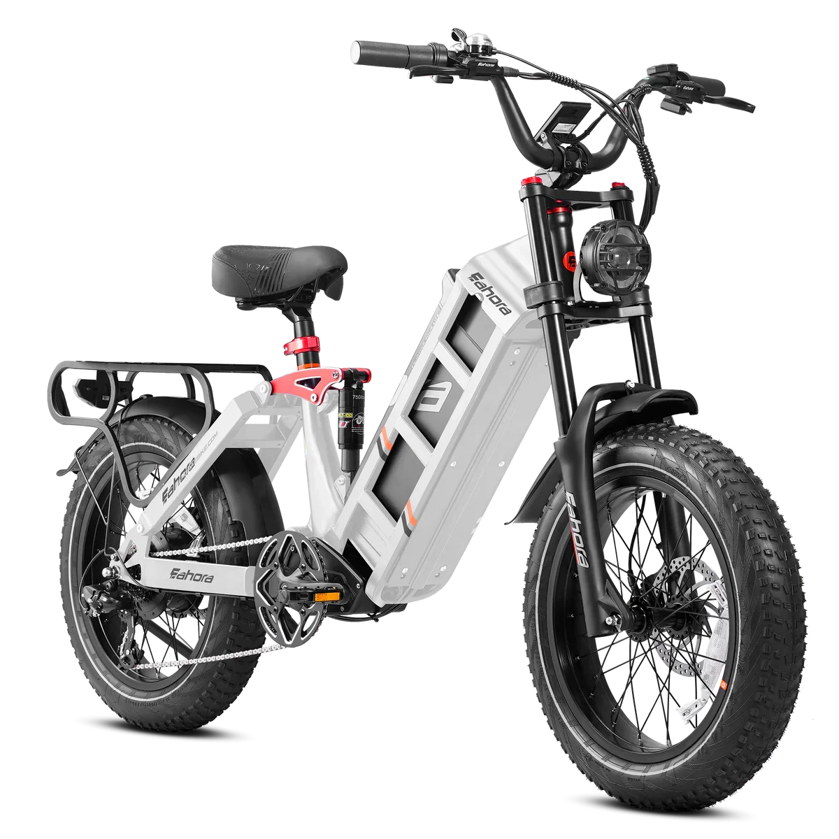 KTX-319123 Electric Fat Tire Bike 250W 52V 60Ah 20" Wheel Urban Commuter Long Range 120 Miles