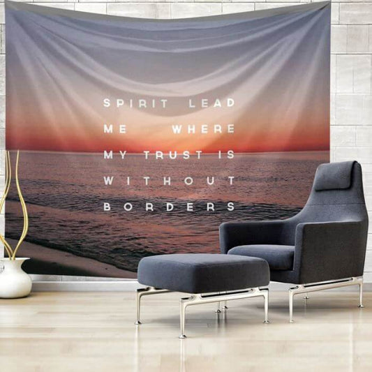 KTX-319123 Paradise-Inspired Printed Tapestry - 100% Polyester Wall Art