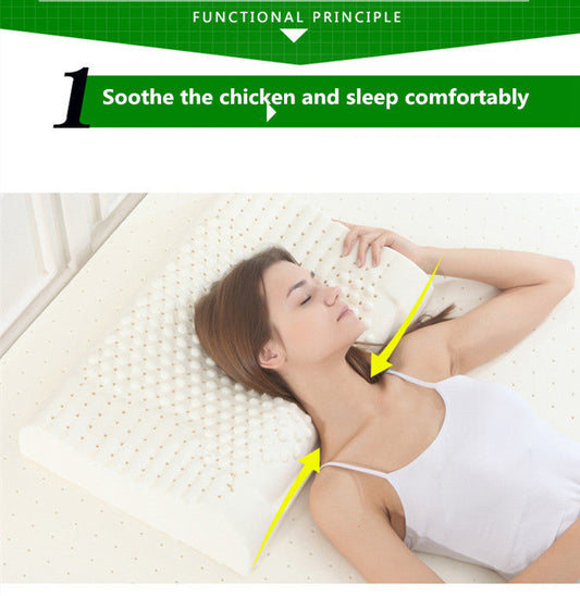 KTX-319251 Natural Latex Adult Pillow - Baby Shaped, White, Dimensions 50x30x7-9cm, 60x40x10-12cm, 60x37x11-13cm