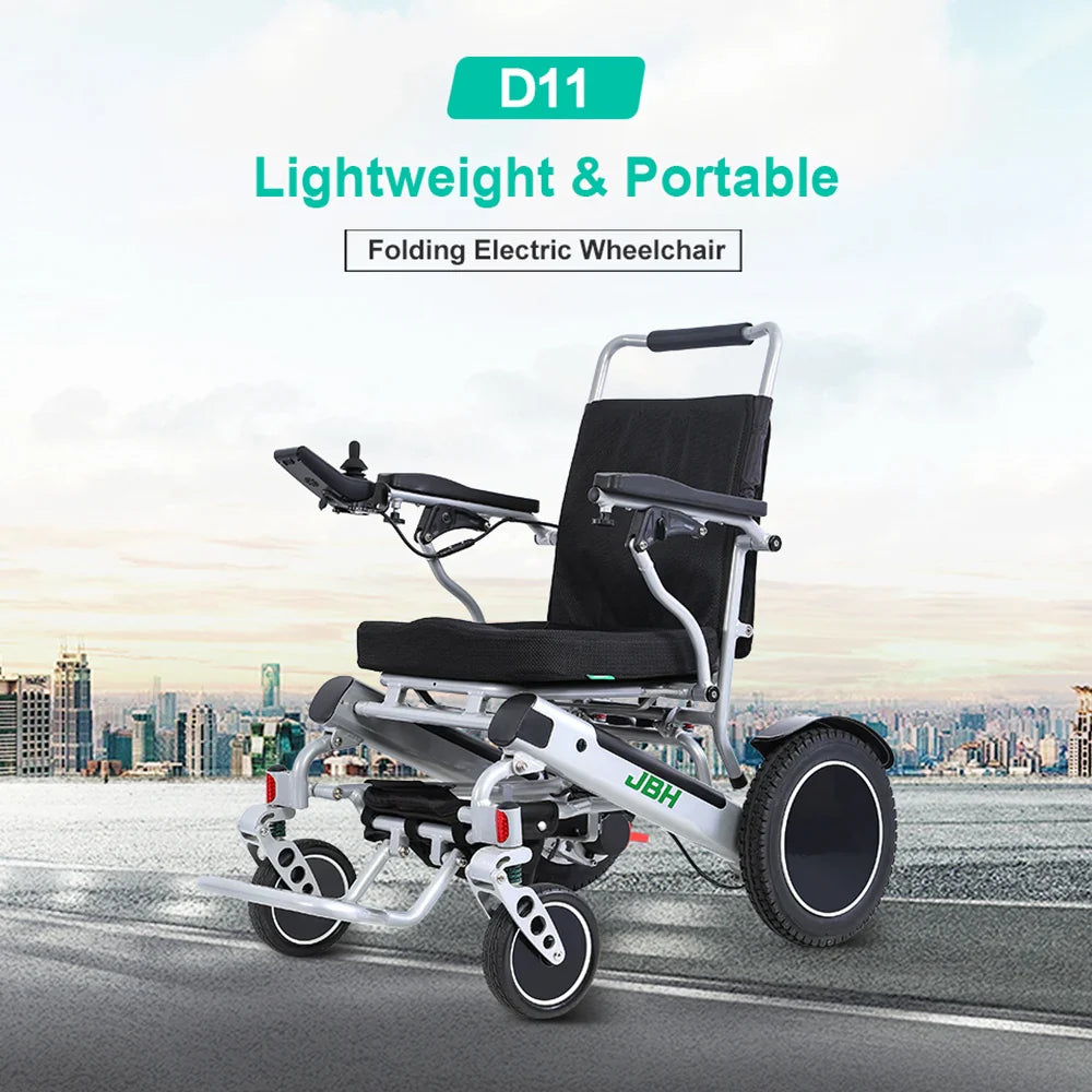 KTX-319443 Foldable Electric Wheelchair D11 with Aluminum Alloy Frame, 20km Driving Range, 120kg Max Load, 6km/h Speed
