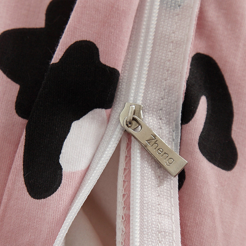 KTX-319571 Cotton Quilt Cover with Floral Plant Pattern - Soft and Skin-Friendly Bed Linen