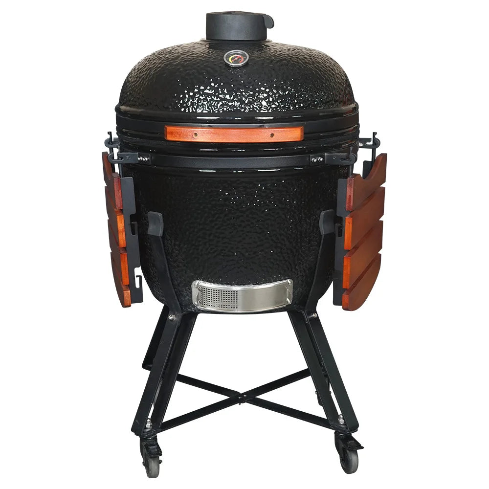 KTX-320083 Large 23.5 Inch Ceramic Charcoal Kamado Grill for Outdoor BBQ and Smoking
