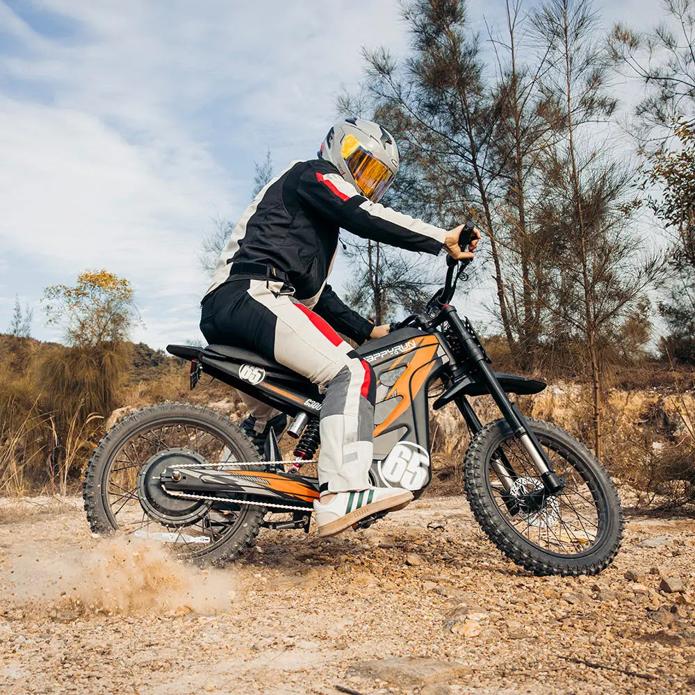 KTX-320275 HappyRun Tank G300 Pro 6500W Long Range Off-Road Electric Dirt Bike, 61-80 km/h Speed, 72V Battery