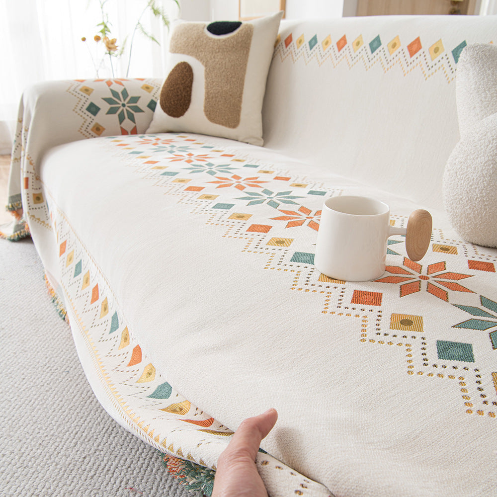 KTX-320403 Nordic Chenille Sofa Throw Blanket - Various Colors & Sizes