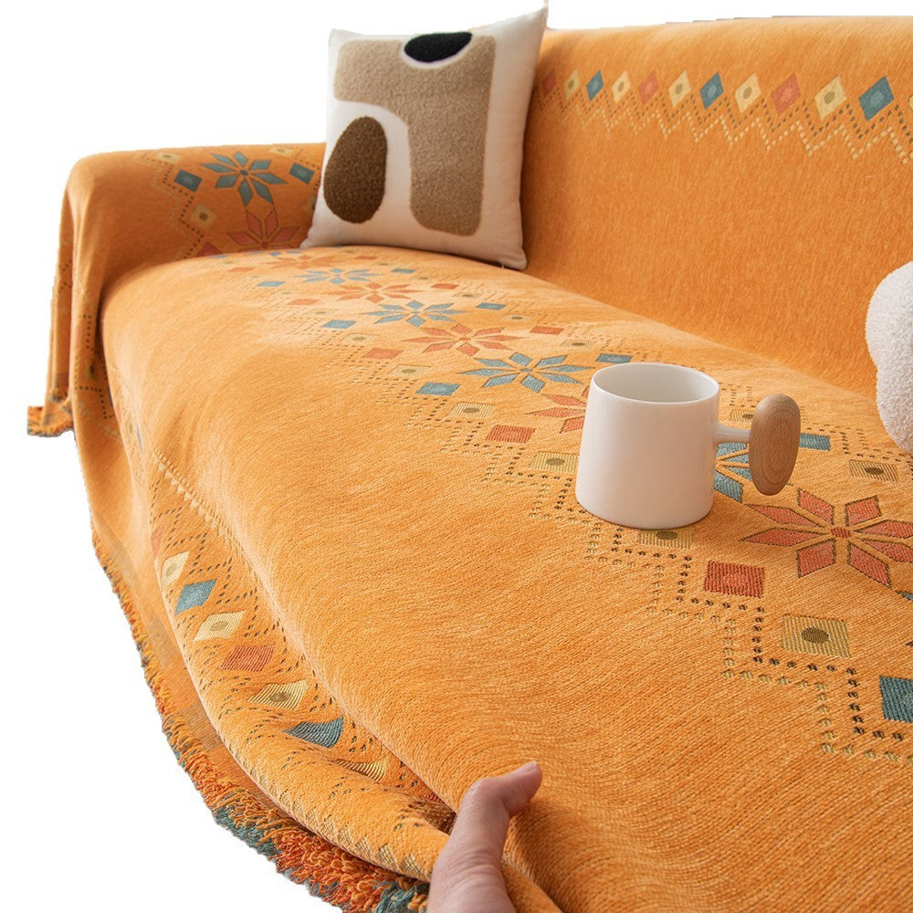 KTX-320403 Nordic Chenille Sofa Throw Blanket - Various Colors & Sizes