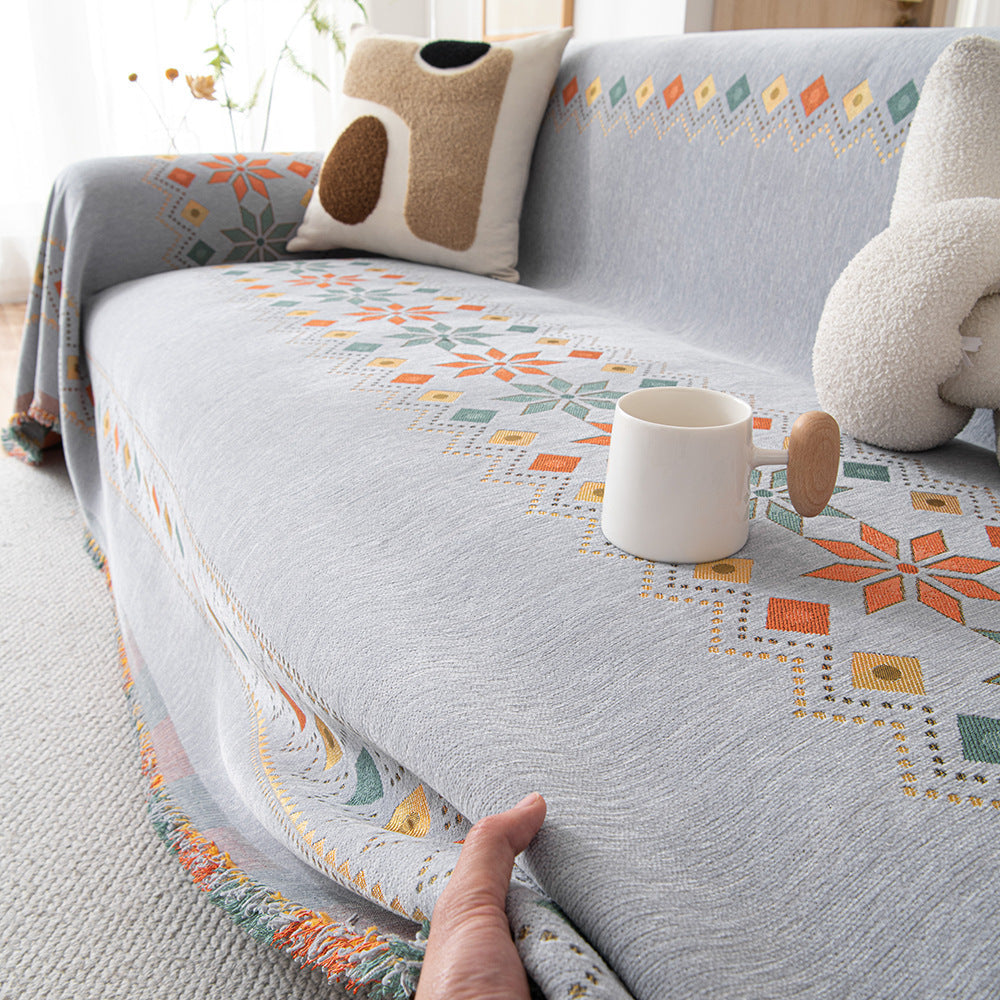 KTX-320403 Nordic Chenille Sofa Throw Blanket - Various Colors & Sizes