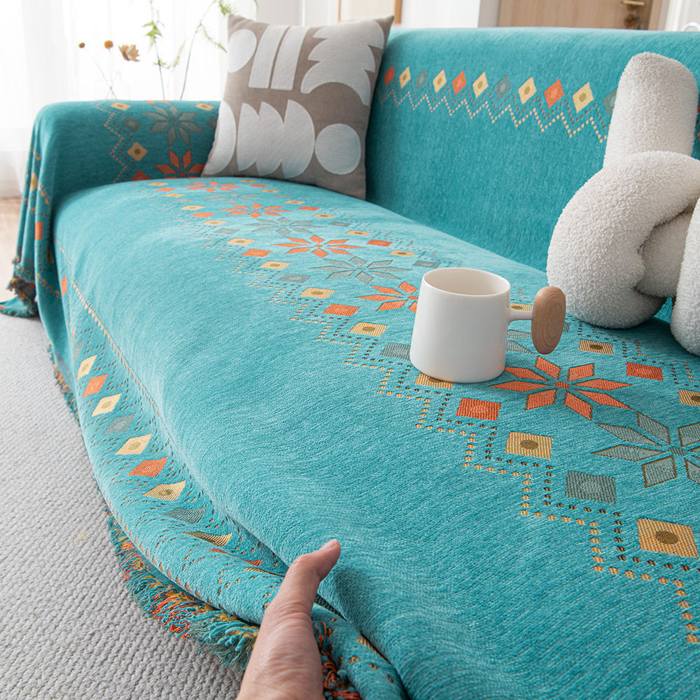 KTX-320403 Nordic Chenille Sofa Throw Blanket - Various Colors & Sizes