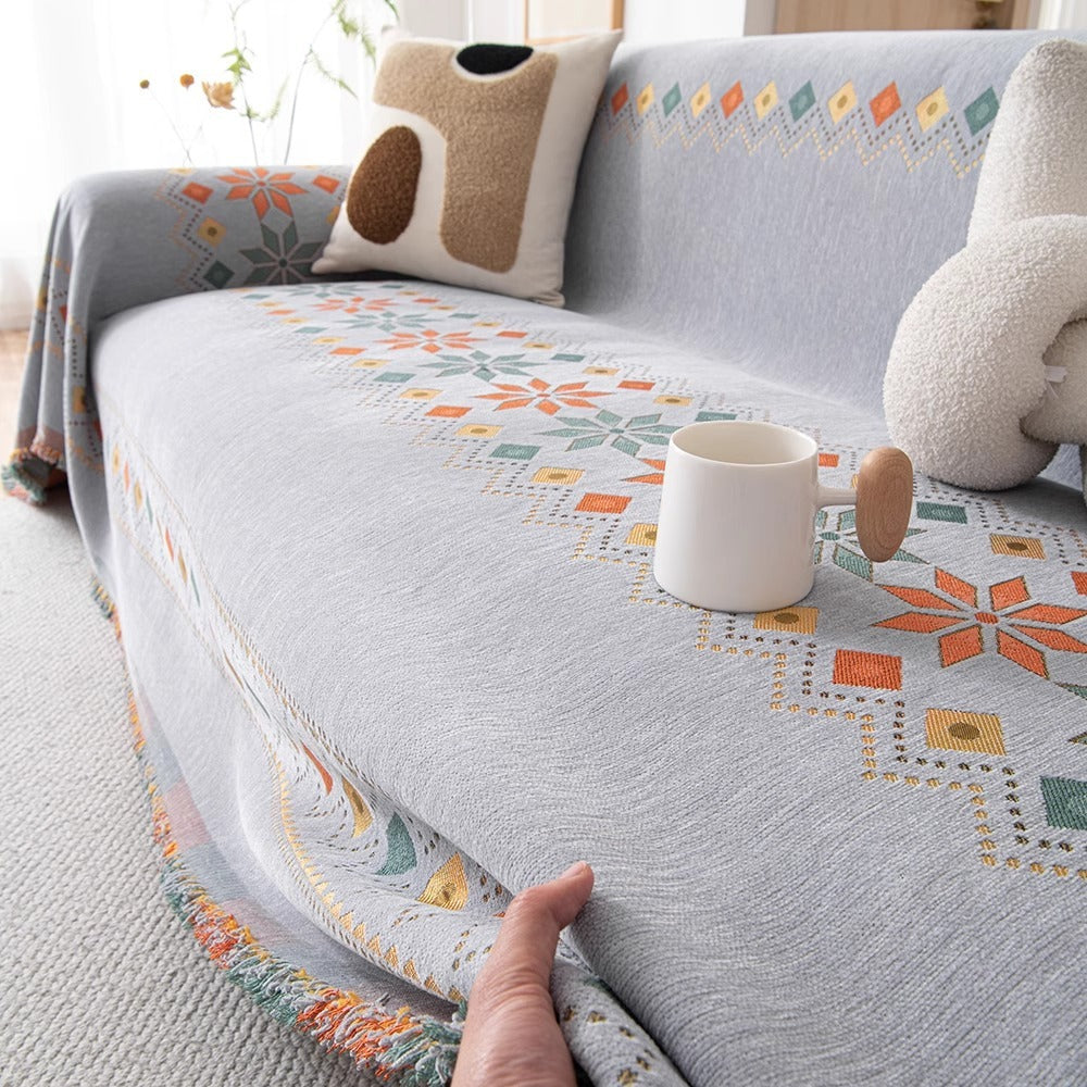 KTX-320403 Nordic Chenille Sofa Throw Blanket - Various Colors & Sizes