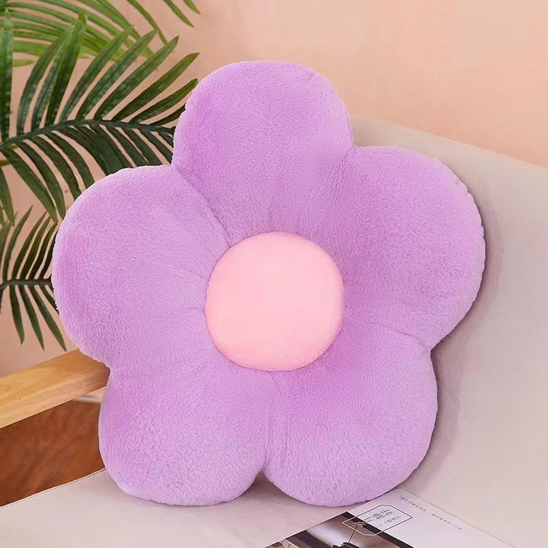 KTX-320531 Flower Shaped Cushion Pillow for Office Chairs - 35cm Soft Plush, Multiple Colors